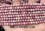 CFW44 15.5 inches 4mm round pink wooden jasper beads wholesale