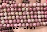 CFW46 15.5 inches 8mm round pink wooden jasper beads wholesale