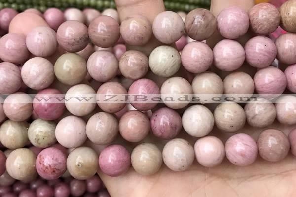 CFW48 15.5 inches 12mm round pink wooden jasper beads wholesale