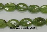 CGA101 15.5 inches 10*14mm faceted oval natural green garnet beads