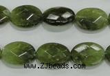 CGA108 15.5 inches 12*16mm faceted oval natural green garnet beads