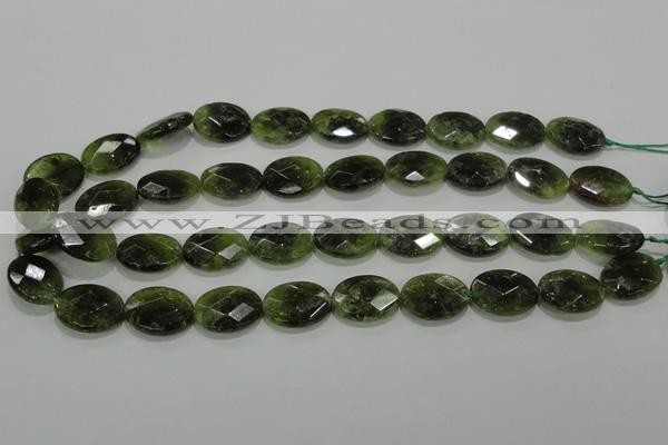 CGA110 15.5 inches 15*20mm faceted oval natural green garnet beads