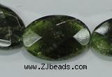 CGA112 15.5 inches 20*30mm faceted oval natural green garnet beads