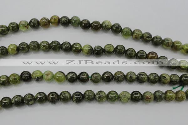 CGA132 15.5 inches 8mm round natural green garnet beads wholesale