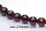 CGA19 15.5 inches 4mm faceted round natural garnet gemstone beads Wholesale