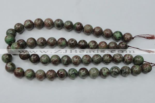 CGA305 15.5 inches 14mm round red green garnet gemstone beads