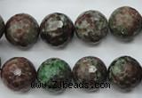 CGA316 15.5 inches 16mm faceted round red green garnet gemstone beads