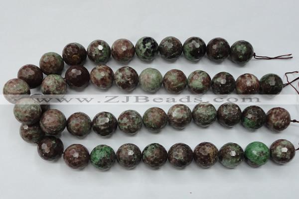 CGA318 15.5 inches 20mm faceted round red green garnet gemstone beads