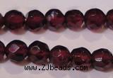 CGA361 14 inches 4mm faceted round natural red garnet beads wholesale