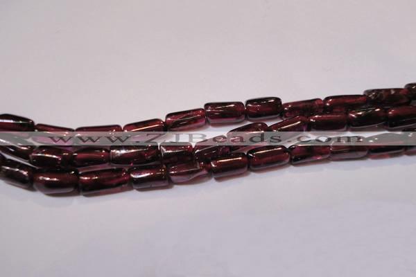 CGA367 15 inches 3*7mm tube natural red garnet beads wholesale