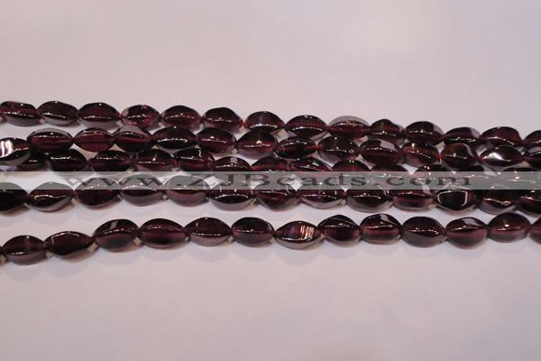 CGA377 15 inches 4*7mm twisted rice natural red garnet beads wholesale