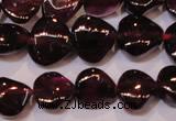 CGA392 15 inches 7*7mm heart natural red garnet beads wholesale