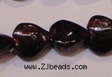 CGA393 15 inches 8*8mm heart natural red garnet beads wholesale