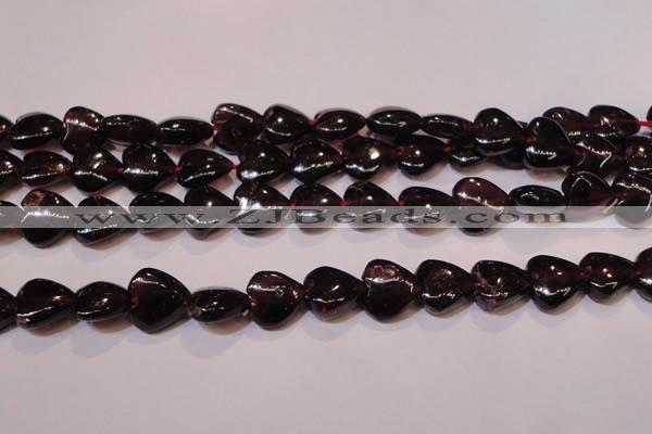 CGA393 15 inches 8*8mm heart natural red garnet beads wholesale