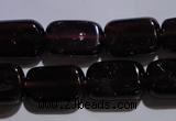 CGA405 15.5 inches 8*12mm rectangle natural red garnet beads wholesale