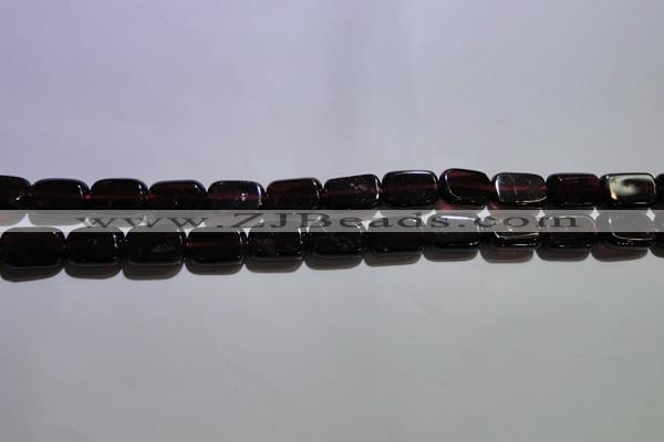 CGA405 15.5 inches 8*12mm rectangle natural red garnet beads wholesale