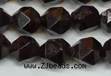 CGA453 15.5 inches 12mm faceted nuggets natural red garnet beads