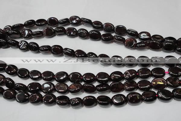 CGA469 15.5 inches 8*10mm oval natural red garnet beads