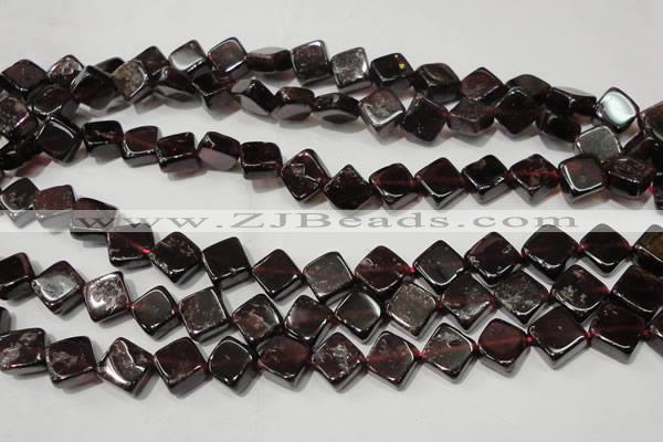 CGA472 15.5 inches 8*8mm diamond natural red garnet beads