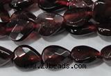 CGA483 15.5 inches 6*8mm faceted flat teardrop natural red garnet beads