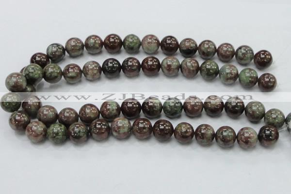 CGA52 15.5 inches 14mm round red green garnet gemstone beads