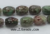 CGA53 15.5 inches 10*14mm drum red green garnet gemstone beads