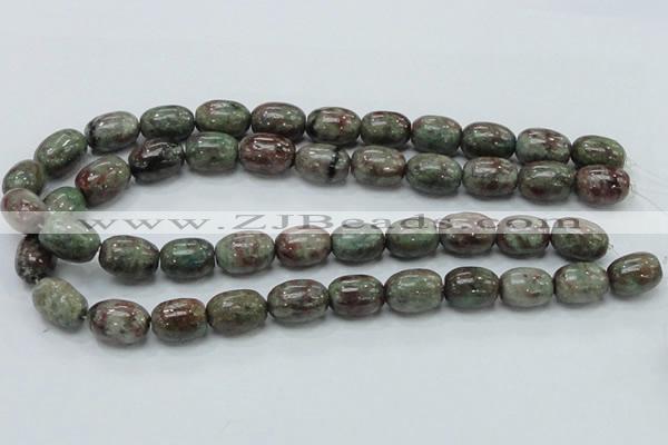 CGA54 15.5 inches 12*16mm egg-shaped red green garnet gemstone beads