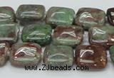 CGA62 15.5 inches 14*14mm square red green garnet gemstone beads