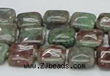 CGA63 15.5 inches 12*12mm square red green garnet gemstone beads