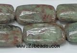 CGA64 15.5 inches 20*30mm rectangle red green garnet gemstone beads