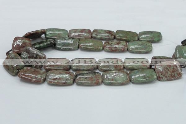 CGA64 15.5 inches 20*30mm rectangle red green garnet gemstone beads