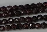 CGA661 15.5 inches 4mm faceted round red garnet beads wholesale