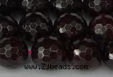 CGA665 15.5 inches 12mm faceted round red garnet beads wholesale