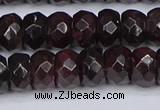 CGA679 15.5 inches 5*9mm faceted rondelle red garnet beads