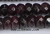 CGA680 15.5 inches 6*11mm faceted rondelle red garnet beads