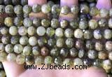 CGA706 15.5 inches 8mm faceted round green garnet beads