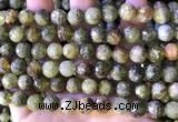 CGA707 15.5 inches 10mm faceted round green garnet beads