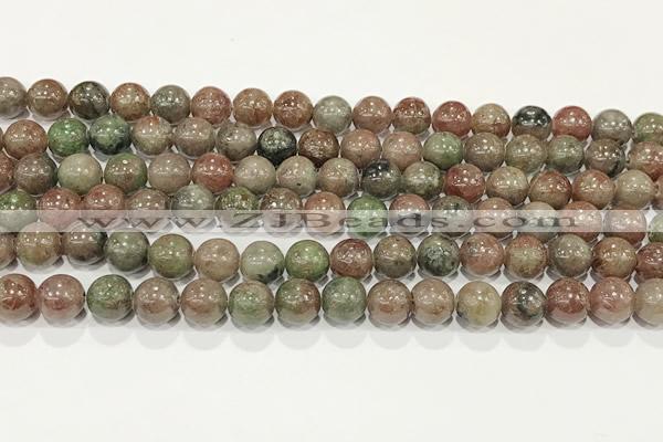 CGA717 15.5 inches 8mm round Chinese red & green garnet beads