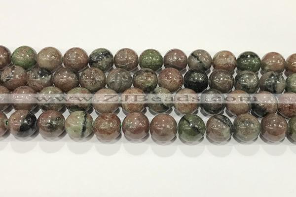 CGA719 15.5 inches 12mm round Chinese red & green garnet beads