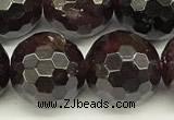 CGA732 15 inches 10mm faceted round red garnet beads wholesale