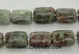 CGA74 15.5 inches 10*14mm rectangle red green garnet gemstone beads