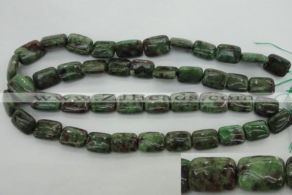CGA75 15.5 inches 12*16mm rectangle red green garnet gemstone beads
