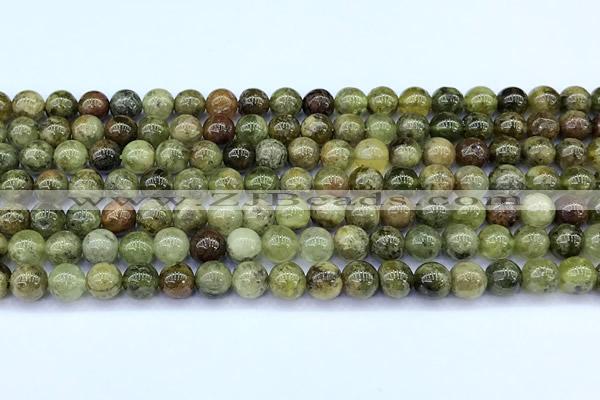 CGA836 15 inches 6mm round green garnet beads