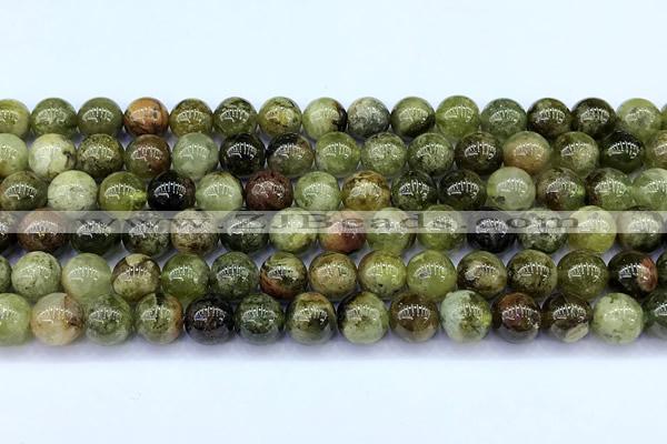 CGA837 15 inches 8mm round green garnet beads