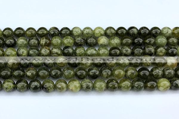 CGA842 15 inches 8mm round green garnet beads