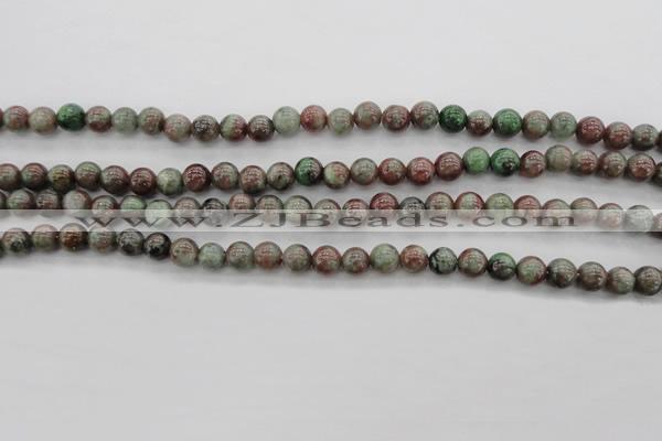 CGA87 15.5 inches 6mm round red green garnet gemstone beads