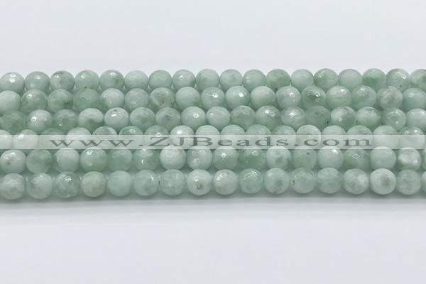 CGA912 15.5 inches 8mm faceted round green angel skin beads wholesale