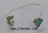 CGB1022 13*18mm - 15*20mm freeform & butterfly druzy agate bangles