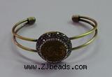 CGB1512 25mm coin plated druzy agate bangles wholesale