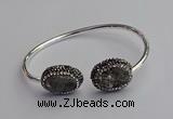 CGB2021 16*20mm freeform plated druzy agate bangles wholesale